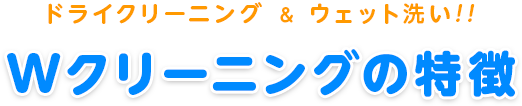 ドライクリーニング ＆ ウェット洗い!! Wクリーニングの特徴