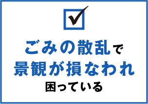 ごみの散乱で景観が損なわれ困っている